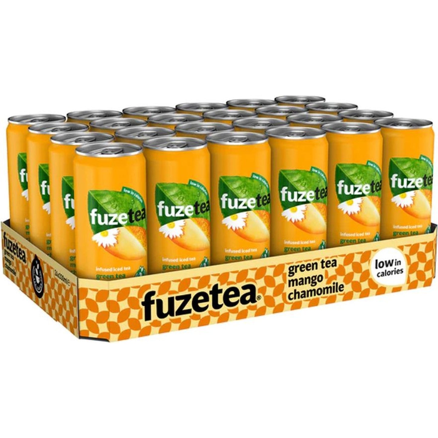Tray Fuze Tea Green Mango Chamomile - Sleek Can - 24 x 330 ml