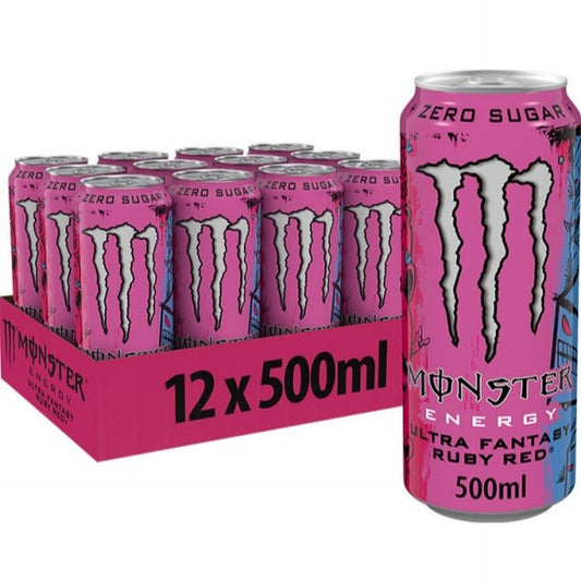Tray Monster Energy Fantasy Ruby Red - 12 x 500 ml