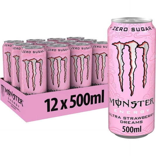 Tray Monster Energy Ultra Strawberry Dreams - 12 x 500 ml