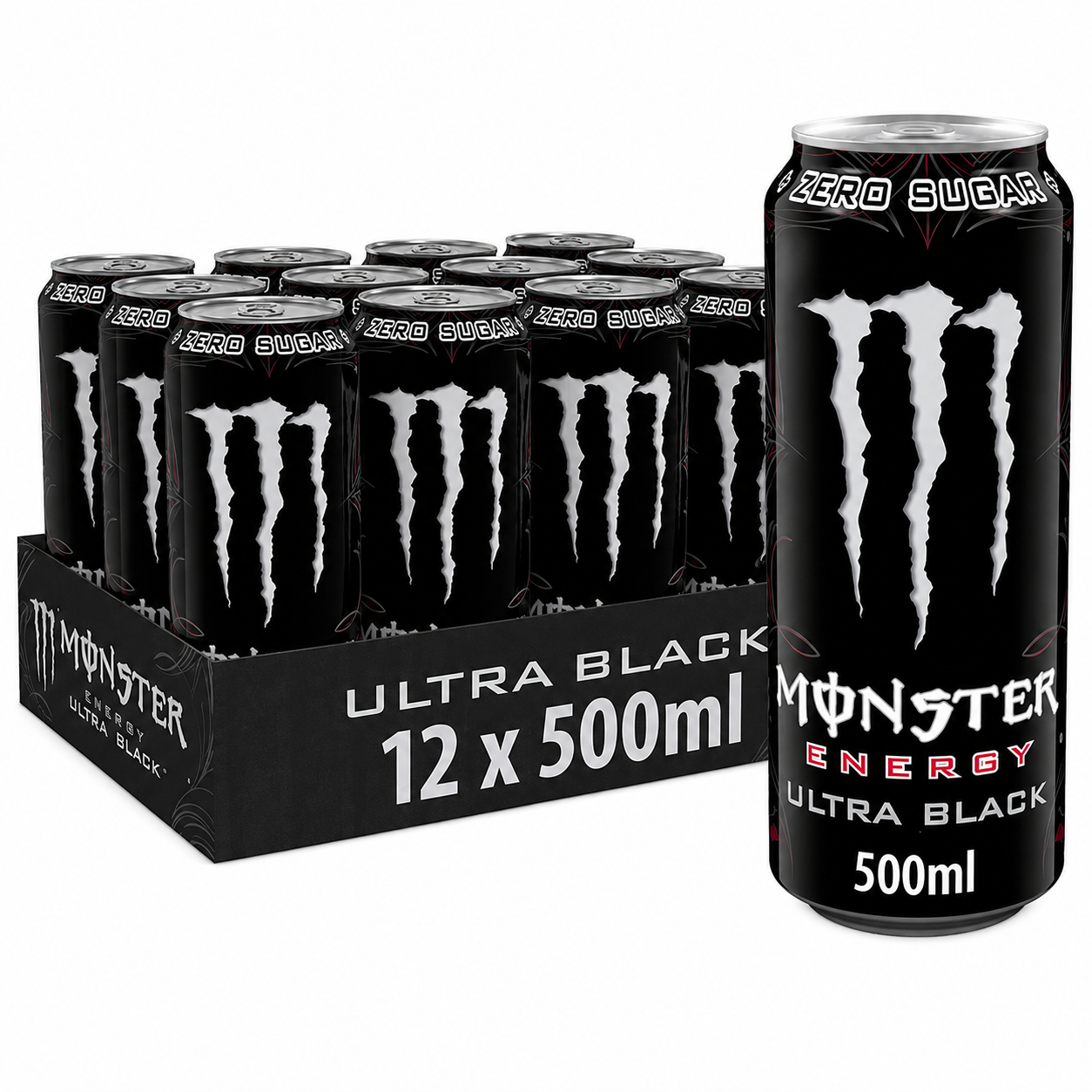 Tray Monster Energy Ultra Black - 12 x 500 ml