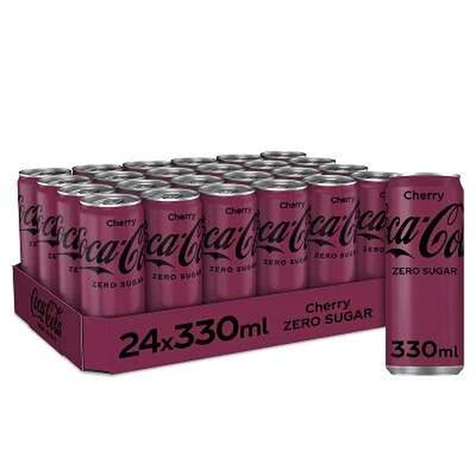 Tray Coca-Cola Cherry Zero Sleek Can 24 x 330 ml