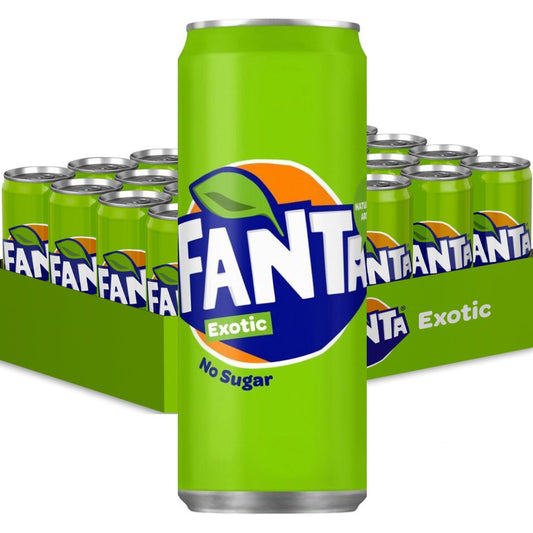 Tray Fanta Exotic Sugarfree - Sleek Can - 24 x 330 ml