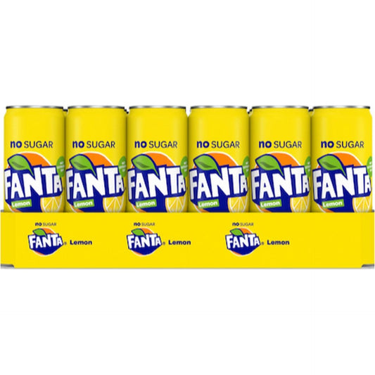 Tray Fanta Lemon Sugarfree - Sleek Can - 24 x 330 ml