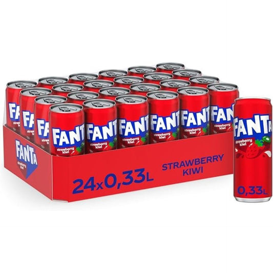 Tray Fanta Strawberry Kiwi - Sleek Can - 24 x 330 ml